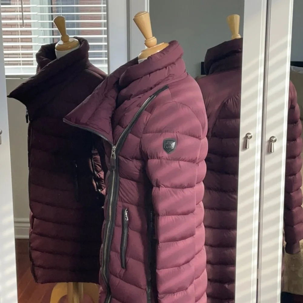 Rudsak Melodic Quilted Down Winter Coat / WITH OR WITHOUT FUR/ Burgundy / Medium - Picture 10 of 16